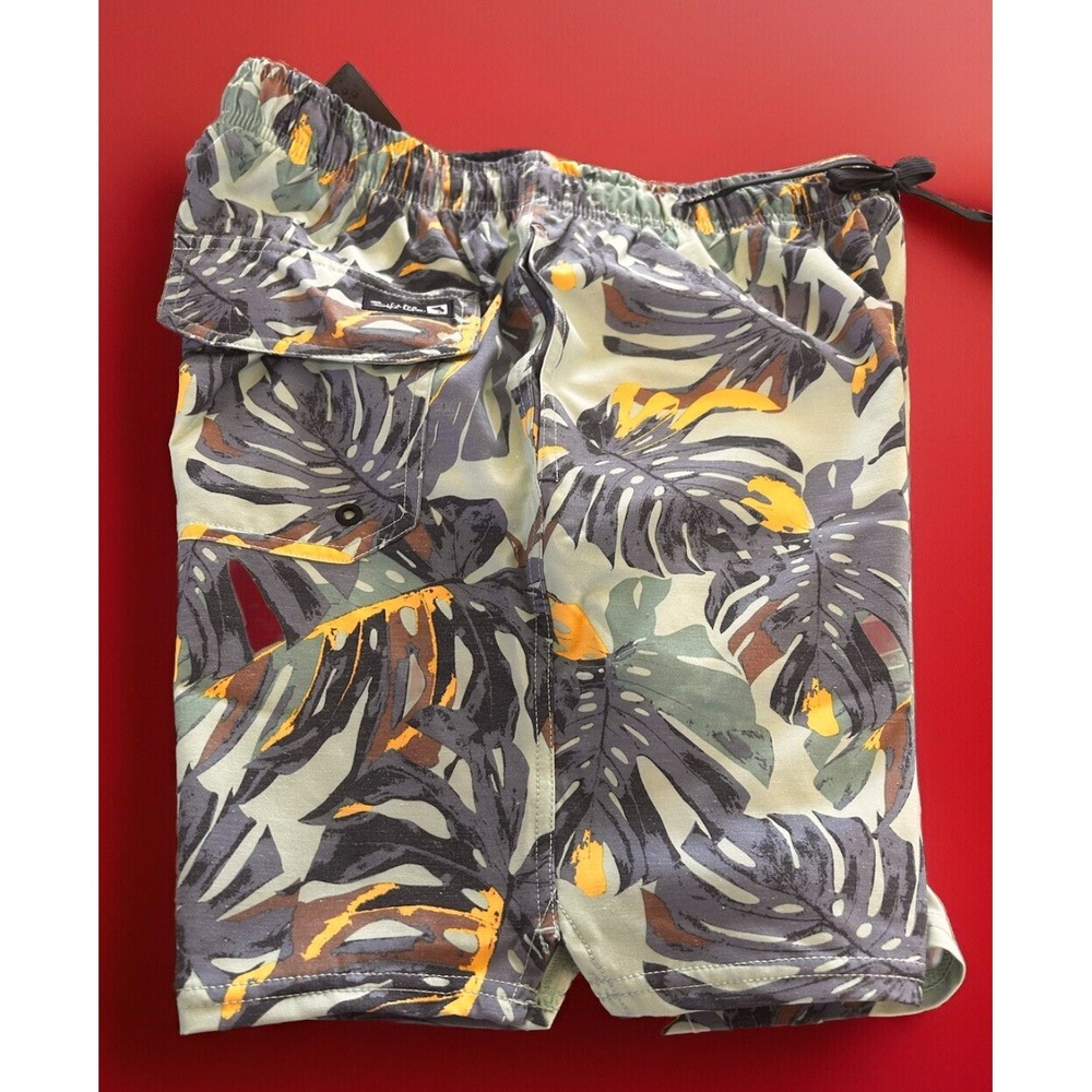 Salt Life SLX-QD‎ Aqua Trunks Swim Shorts Men Bathing Suit Small Tropical BxC